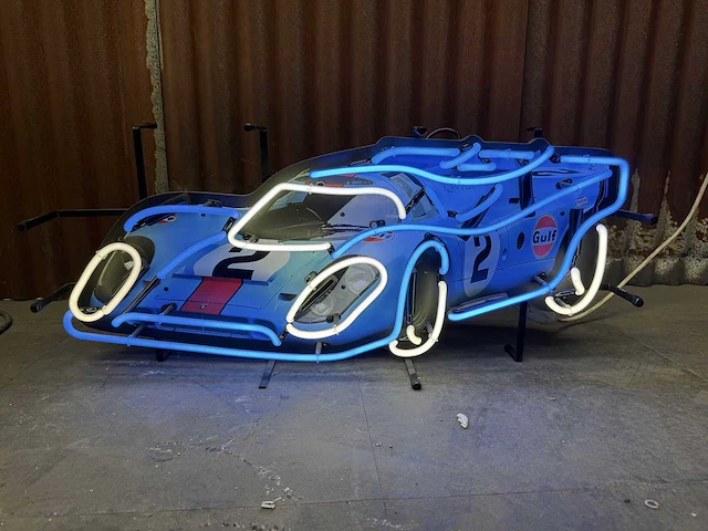 Neon sign raceauto - afbeelding 1 van  2
