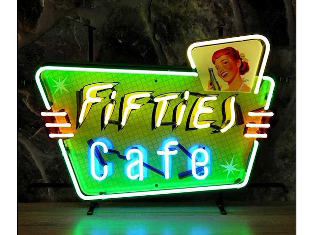 Neonbord fifties café 70 cm - afbeelding 1 van  1