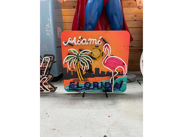 Neonbord miami florida 60 cm - diverse lichte apparatuur - afbeelding 2 van  2