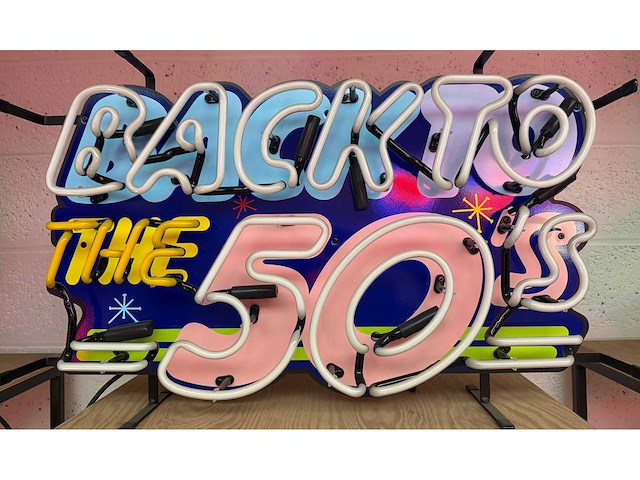 Neonbord terug naar de jaren vijftig - diverse lichte apparatuur - afbeelding 2 van  2