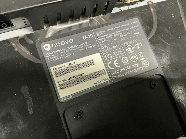 Neovo u19 monitor - afbeelding 3 van  4