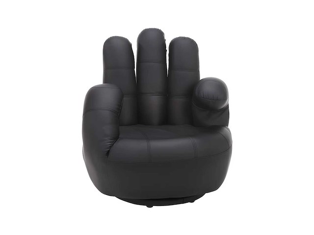 Nep draaibare handstoel - zwart - afbeelding 2 van  6