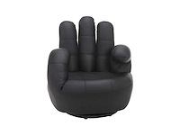 Nep draaibare handstoel - zwart - afbeelding 2 van  6