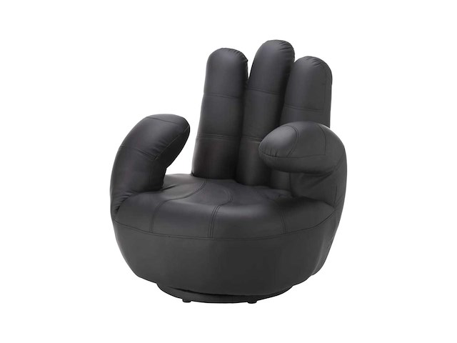 Nep draaibare handstoel - zwart - afbeelding 3 van  6