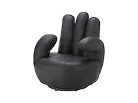 Nep draaibare handstoel - zwart - afbeelding 3 van  6