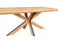 Nepal rechthoekige tafel 200 cm met sterpoot in massief hout