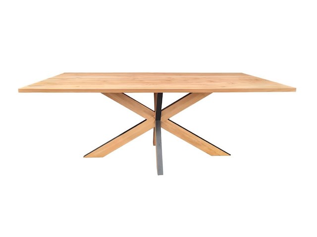 Nepal rechthoekige tafel 200 cm met sterpoot in massief hout - afbeelding 2 van  3