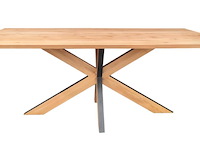 Nepal rechthoekige tafel 200 cm met sterpoot in massief hout - afbeelding 2 van  3