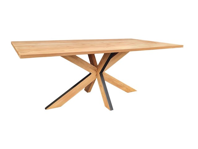 Nepal rechthoekige tafel 200 cm met sterpoot in massief hout - afbeelding 1 van  3