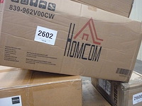 Nepleer gestoffeerde relaxstoel met voetsteun - crèmekleurig - afbeelding 6 van  6