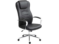 Nepleren bureaustoel, hoogte verstelbaar, gestoffeerde rugleuning, zwart - afbeelding 3 van  6