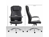 Nepleren bureaustoel, hoogte verstelbaar, gestoffeerde rugleuning, zwart - afbeelding 4 van  6