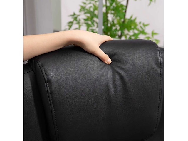 Nepleren bureaustoel, hoogte verstelbaar, gestoffeerde rugleuning, zwart - afbeelding 5 van  6