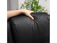 Nepleren bureaustoel, hoogte verstelbaar, gestoffeerde rugleuning, zwart - afbeelding 5 van  6