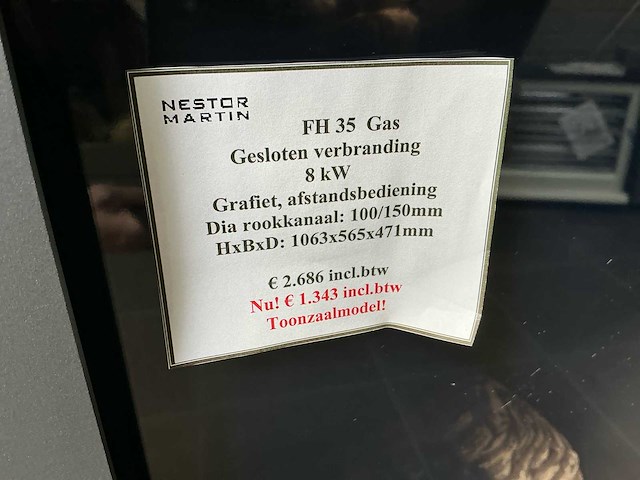 Nestor martin fh 35 gas gesloten verbranding gaskachel - afbeelding 1 van  1