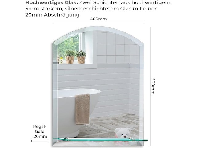Neue design afgeronde badkamerspiegel - afbeelding 3 van  4