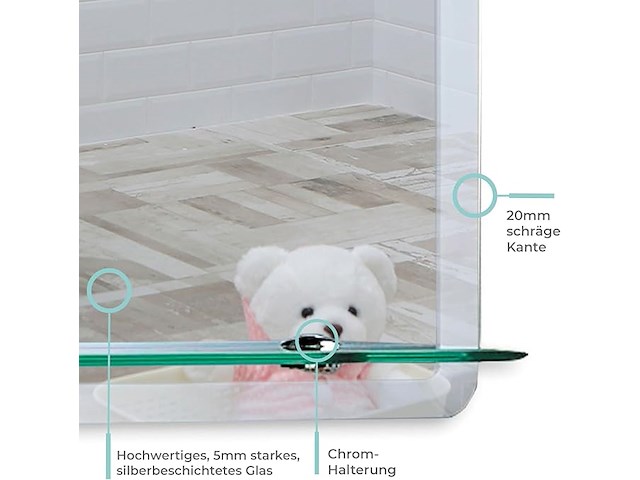 Neue design afgeronde badkamerspiegel - afbeelding 2 van  4