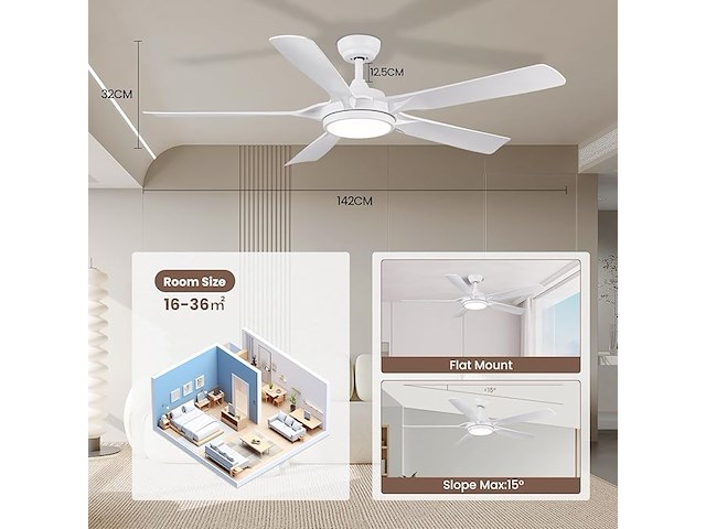 Newday plafondventilator (142 cm) - afbeelding 2 van  6