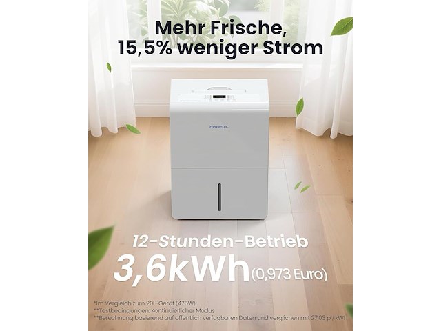 Newentor 25 l/24 uur luchtontvochtiger - afbeelding 2 van  3
