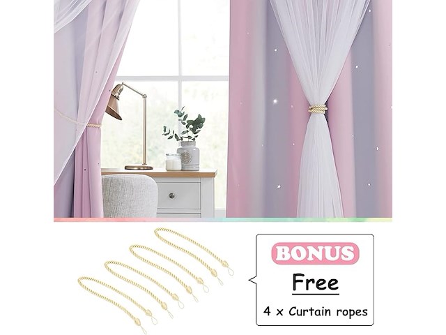 Nicetown gordijnen voor meisjeskamer - afbeelding 2 van  5