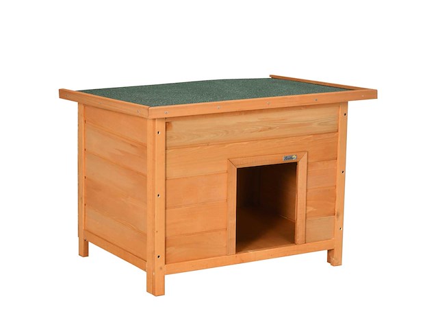 Niche pour chien chat en bois sur pied chenil toit ouvrant bitumé pin massif (x2) - afbeelding 4 van  10