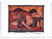 Nico vrielink - confrontations with gauguin - zeefdruk - afbeelding 1 van  4