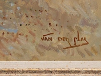 Niek van der plas (1954), children on the beach, oil on canvas 60 x 80 cm. (23.62 x 31 1/2 in.), frame: 77 x 97 cm. (30.30 x 38.18 in.) - afbeelding 4 van  6