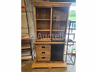 Nieuw massief houten porselein kast 120x45x220cm - afbeelding 1 van  1