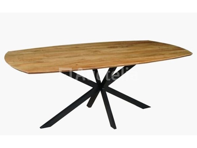 Nieuw tafeldeens massief hout 180x90x3cm hoogte 77cm - afbeelding 1 van  2