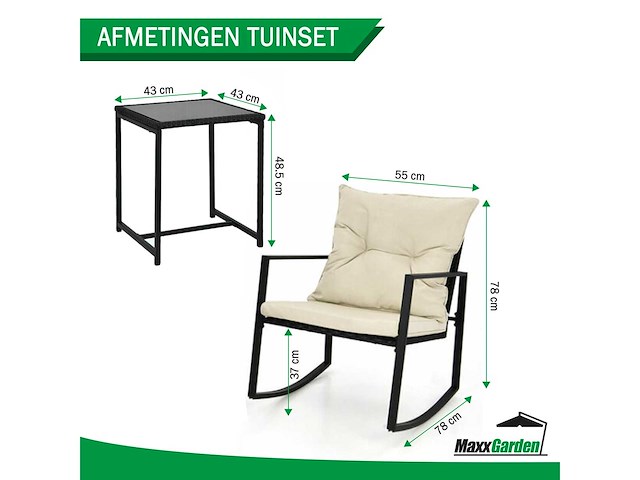 Nieuwe 22403 tuinset balkonset 3 delig - afbeelding 2 van  2