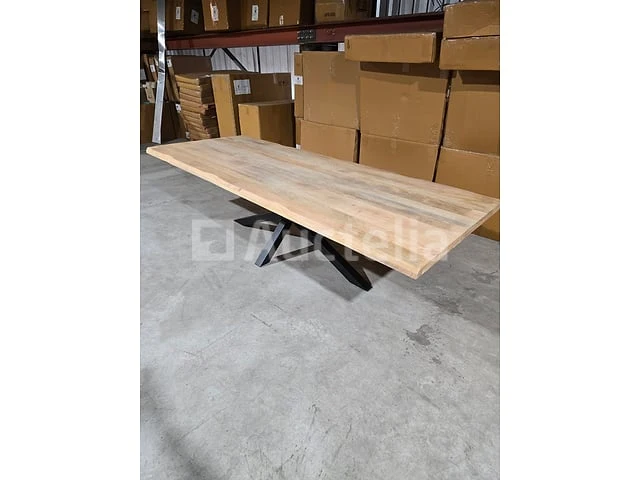 Nieuwe eettafel 300 cm onregelmatige randen in mangohout - afbeelding 2 van  3