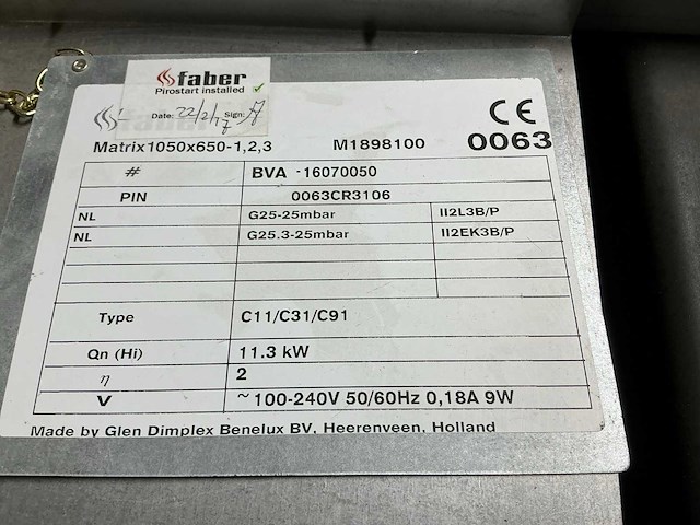 Nieuwe faber matrix 1050x650-1,2,3 gasgestookte haard - afbeelding 6 van  14