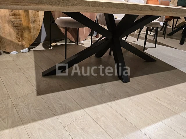 Nieuwe massief houten tafel 260x100x6cm hoogte 77cm trevor - afbeelding 1 van  2