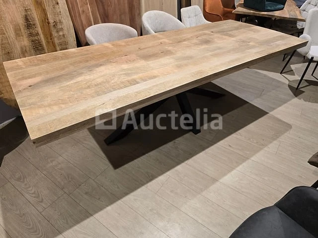 Nieuwe massief houten tafel 260x100x6cm hoogte 77cm trevor - afbeelding 2 van  2