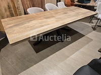 Nieuwe massief houten tafel 300x100x6cm hoogte 77cm trevor - afbeelding 2 van  2
