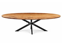 Nieuwe massief houten tafel acacia ovaal 240x120x3,8 cm hoogte 77 cm - afbeelding 1 van  1