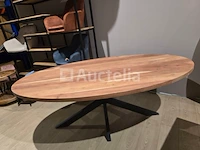Nieuwe massief houten tafel acacia ovaal 240x120x3,8 cm hoogte 77 cm - afbeelding 1 van  1