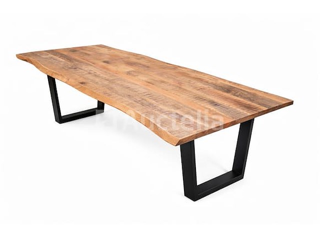 Nieuwe massief houten tafel, onregelmatige randen 220x100x3,8 cm hoogte 77 cm - afbeelding 1 van  1