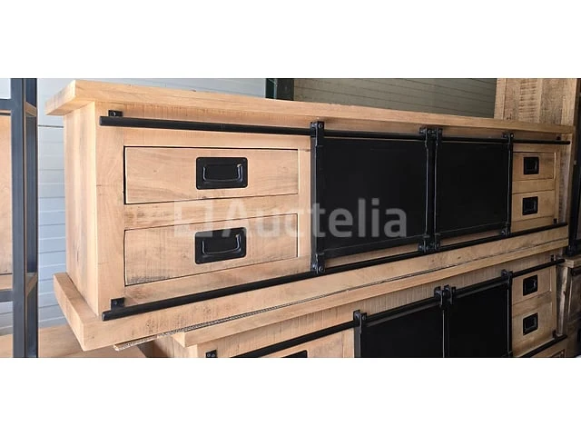 Nieuwe massief houten tv-standaard 200x45x50cm - afbeelding 1 van  1