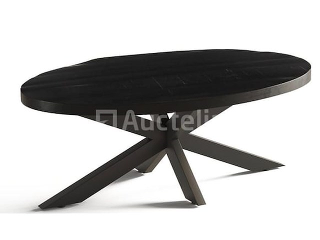 Nieuwe ovale madeira zwarte salontafel 130x70x4,5 cm - afbeelding 1 van  1