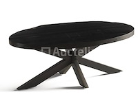 Nieuwe ovale madeira zwarte salontafel 130x70x4,5 cm - afbeelding 1 van  1