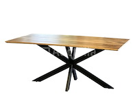 Nieuwe rechthoekige tafel massief hout 200 x100x3cm hoogte 77 cm - afbeelding 2 van  3