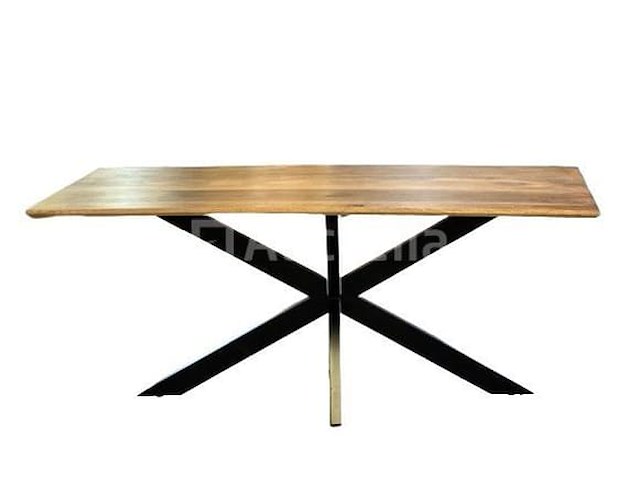 Nieuwe rechthoekige tafel massief hout 200 x100x3cm hoogte 77 cm - afbeelding 2 van  3