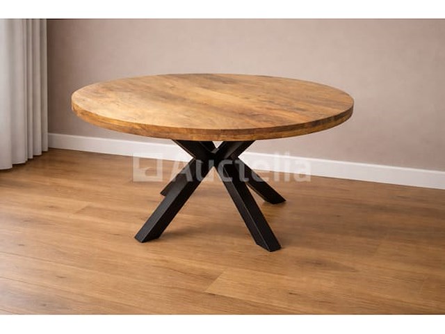 Nieuwe ronde massief houten tafel 150x6cmx77cm hoogte 77cm - afbeelding 1 van  1