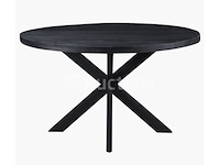 Nieuwe ronde tafel massief hout zwart 150x6x77cm - afbeelding 2 van  2
