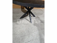 Nieuwe ronde tafel massief hout zwart 150x6x77cm - afbeelding 3 van  3