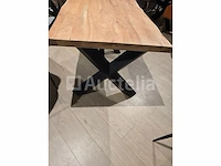 Nieuwe tafel acacia massief hout natuurlijke randen 280x100x5cm hoogte 77cm voet x - afbeelding 3 van  3