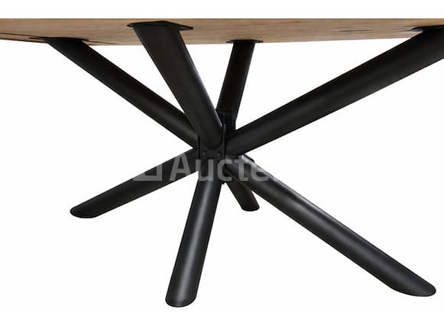 Nieuwe tafel massief hout eikenhout en zwarte epoxy 200x100x3,8 cm hoogte 77 cm - afbeelding 4 van  5