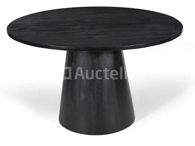 Nieuwe tafel, paddenstoel, massief mangohout zwart 130x77cm - afbeelding 1 van  1