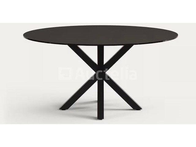 Nieuwe zwarte massief houten tafel 150x3cm hoogte 77cm - afbeelding 1 van  1